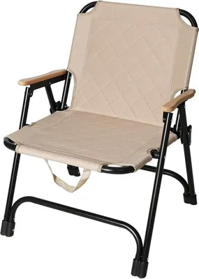 Zdjęcie produktu dla Składane krzesło z drewna dębowego – meble ogrodowe – nośność 150 kg – kolor beżowy