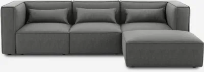 Produktbild von Modernes modulares 3-Sitzer-Sofa aus Stoff mit Ottomane Solv