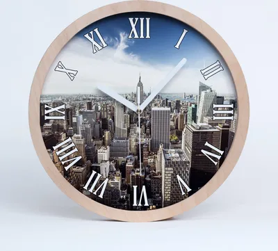 Produktbild von Holzuhr 30fi cm wanduhr - weiße Spitzen - New York