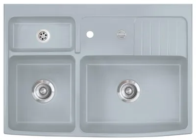 Produktbild von Elementspüle CENTRA 90 in TITAN für bis zu 75 cm AP-Tiefe inkl. Excenterbedienung / systemceram / Keramikspüle