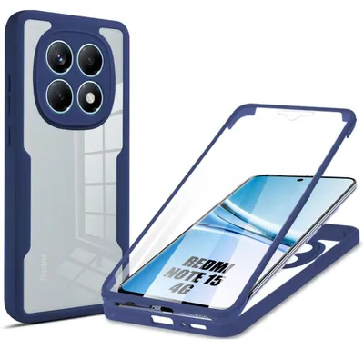 Image de Coque pour Xiaomi Redmi Note 15 4G, Protection Hybride Antichoc Tranparent Bordure Bleu Marine