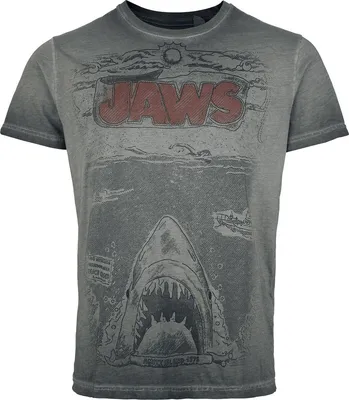 Produktbild von Der weisse Hai T-Shirt Herren Jaws - Comic grau S