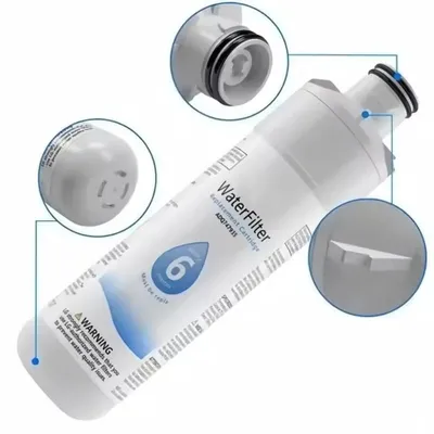 Obrázok produktu pre Filtre na vodu do chladničky – náhradný filter LG1000PC MDJ64844601 46-9980 ADQ747935 – balenie 3 kusov – životnosť 6 mesiacov – aktívne uhlie – 99 % účinnosť filtrácie – jednoduchá inštalácia