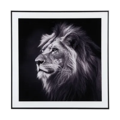 Produktbild von Present Time - Wanddekoration Lion - Schwarz - 2x50x50cm