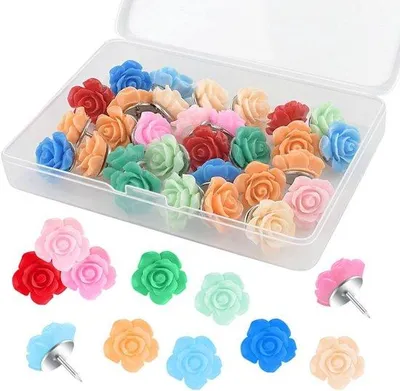 Produktbild von Büro-Organisationspinsel - Blumenpflanzpinsel - Büro-Organisatoren - Rosettenform - 30 Stück - Mischfarbe