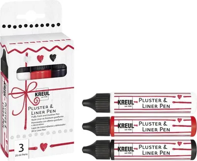 Image de KREUL 49830 KREUL Pluster & Liner Pen, set de 3 pièces