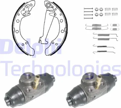 Produktbild von DELPHI Bremsensatz Trommelbremse Hinten für VW POLO (9N) KP850