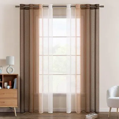 Zdjęcie produktu dla Onf3 - Zasłony z tkaniny żakardowej - Prześwitujące zasłony - Dekoracyjne - 140 x 225 cm