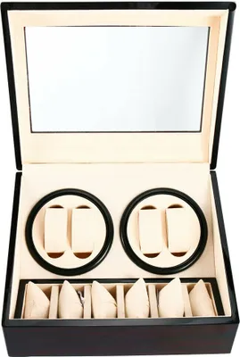 Produktbild von Automatisch Uhrenbeweger 4+6 Uhren Uhrendreher Uhrenbox Holz Watchwinder Aufbewahrungskoffer Schaukasten