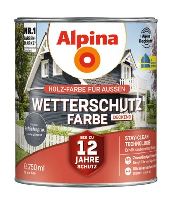 Produktbild von Alpina Wetterschutzfarbe 0,75 L schiefergrau