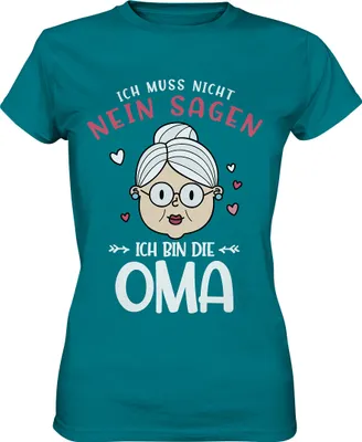 Produktbild von Ich bin die Oma Damen Premium T-Shirt – Diva Blue / XXL
