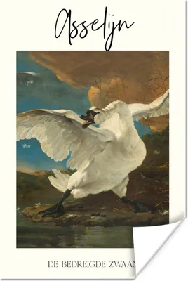 Produktbild von MuchoWow® Poster Der bedrohte Schwan - Jan Asselijn - Kunst 80x120 cm - Papierdruck