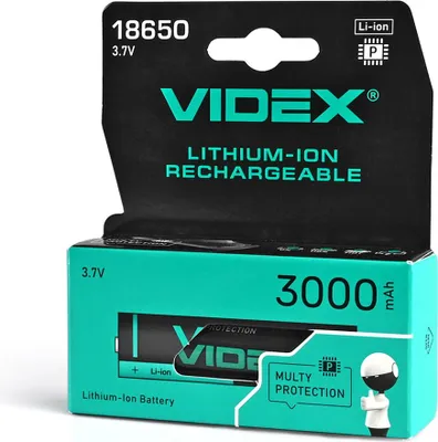Image de VIDEX 18650-P Accumulateur Li-Ion 3000mAh avec boîte de protection (1 pièce)