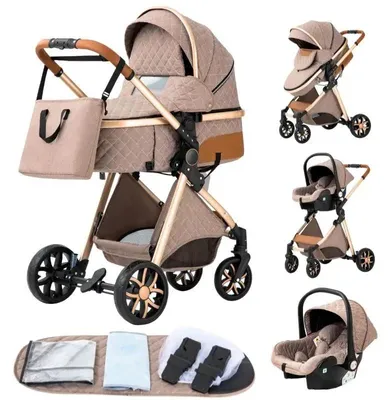Zdjęcie produktu dla Fotelik dla niemowląt, konstrukcja 3 w 1, lekki i przenośny, LV9 KHAKI