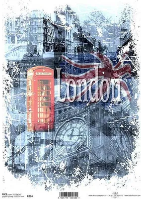 Immagine prodotto di ITD carta di riso per decoupage, Londra R0234