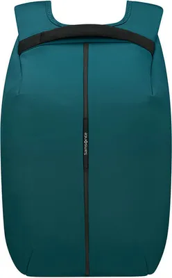 A teal Samsonite backpack is shown from the front against a white background.