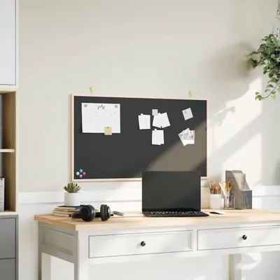Produktbild von Kreidetafel mit massivem Kiefernholzrahmen Schwarz 100x55 cm ,Pinnwände 2025