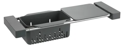 Abtropfgestell Spülbecken, verstellbar 43,5-77,5 cm, Grau