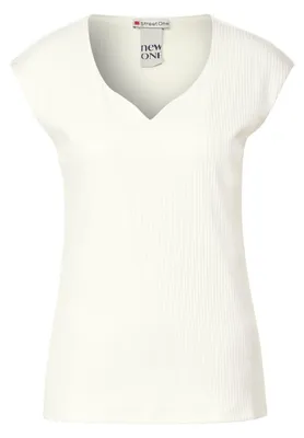 Produktbild von Street One Shirt mit Herz Ausschnitt, off white