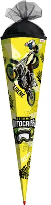 Produktbild von ROTH Schultüte groß Extreme Motocross 85 cm eckig Rot(h)-Spitze Tüllverschluss Zuckertüte Schulanfang