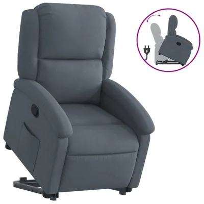 Produktbild von Relaxsessel mit Aufstehhilfe Dunkelgrau Samt