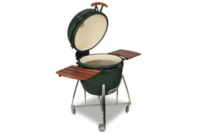 Produktbild von Kamado CL-26 Profi Keramik Grill Grün, Grilldurchmesser 66cm, Grillrostdurchmesser 57cm, BBQ Grillei Holzkohlegrill Grill Keramikgrill