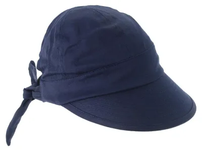 Seeberger Schildkappe aus 100% Baumwolle mit Schleife hinten in blau