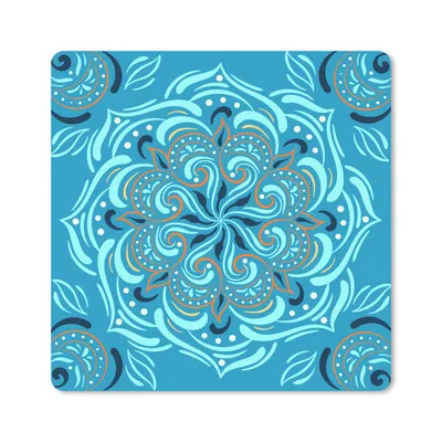 Produktbild von MuchoWow® Mauspad Mousepad Mandala - Blau - Orange - Muster 30x30 cm - Mousepads - Maus Mat - Pad - Mausunterlage - Gaming