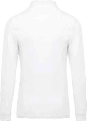 Produktbild von Kariban Herren Polo-Shirt Langarmshirt Poloshirt Langarm Hemd Longsleeve, Größe:XL, Farbe:Weiß