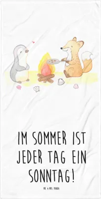 Produktbild von Mr. & Mrs. Panda Badehandtuch Sommer Sonntag - Weiß - Geschenk, Geschenke, Sommerferien, Kuscheln, Inspiration, Duschtuch, Strandtuch, Strand, Summer Vibes, Feelings