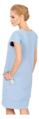 Produktbild von Damen Kleid mit Struktur elegant Minikleid; Babyblau/S/36