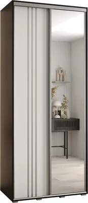 Produktbild von MEBLE KRYSPOL Davos 7 Schrank, zwei Türen - 235,2x120x45 cm - Schwarz Weiß Silber