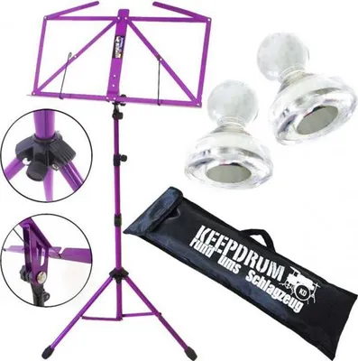 Image de keepdrum MUS3FL Pied à musique Lila avec 10 aimants