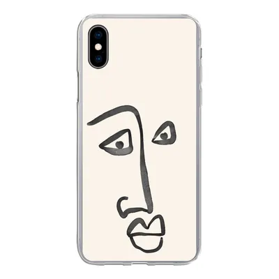 Produktbild von MuchoWow® Handyhülle Schutzhülle Hülle für iPhone Xs Gesicht - Augen - Strichzeichnung Silikon Softcase Handy Hülle - Handytasche