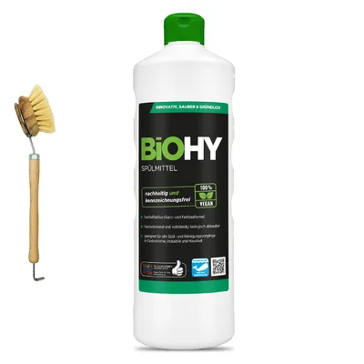 Produktbild von BiOHY Sanitärreiniger (1l Flasche) + Dosierer | Kalkzersetzendes Konzentrat für den Sanitärbereich | Badreiniger mit angenehme & frischen Duft | EXTRA STARK