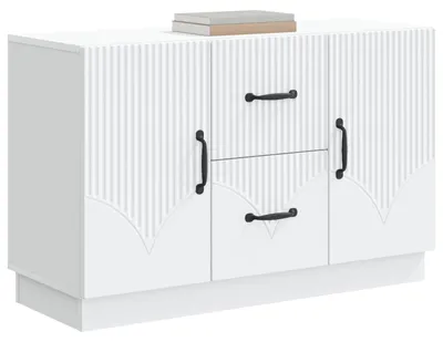 Image de Buffet à tiroirs vidaXL, blanc, 89 x 34,5 x 57 cm, aggloméré