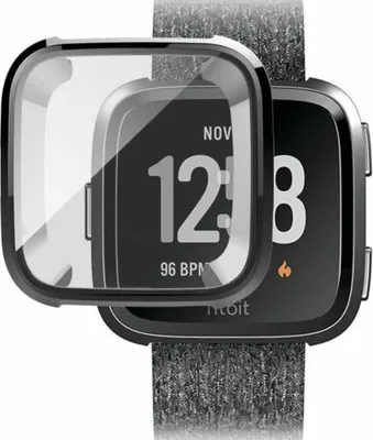 Produktbild von Für Fitbit Versa Silikon Ultra Thin TPU Shell Case Screen Protector Frame Cover schwarz