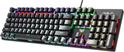 Productafbeelding van Mechanisch Gaming Toetsenbord - 104 Toetsen Blauwe Schakelaar - RGB Achtergrondverlichting