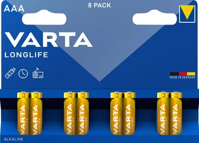 Produktbild von Varta 04103, Einwegbatterie, AAA, Alkali, 1,5 V, 8 Stück(e), Gold, Gelb