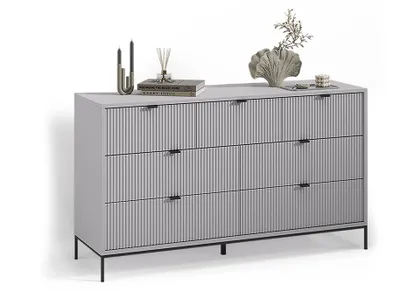 Image de Commode avec tiroirs Livinity Aterno Gris 42x81cm avec 7 tiroirs, Model 58936