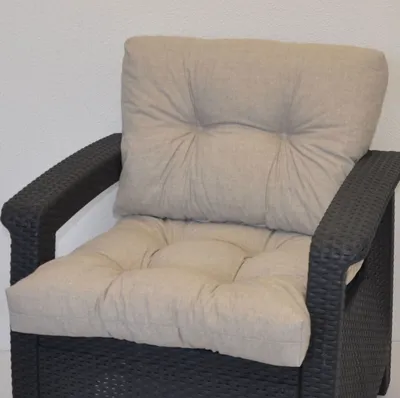 Produktbild von Kissen / Polster für PE - Rattanmöbel , Set Sitz + Rücken , Colore grigio tenue (soft grau)