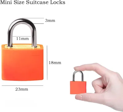 Imagen del producto de Candado pequeño con llave, ideal para maletas y equipaje de viaje, juego de 2 unidades