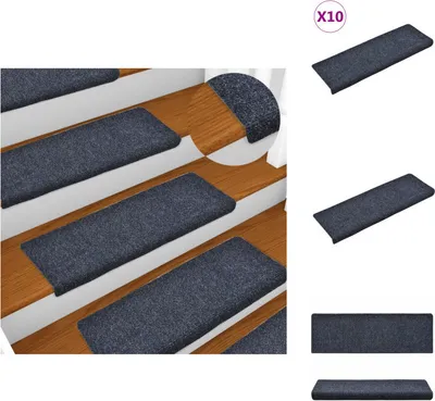 Produktbild von vidaXL Treppenmatten 10 Stk. Anthrazit 65x21x4 cm Nadelvlies -  Stufenteppiche