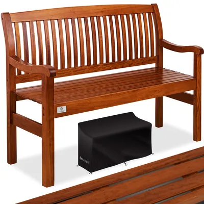 Produktbild von KESSER® Gartenbank Holz Holzbank wetterfest | Für 3 bis 4 Personen | Parkbank aus Massivholz | Sitzbank 320 kg belastbar | Balkonbank Bank für Balkon Terrasse & Garten inkl. Cover