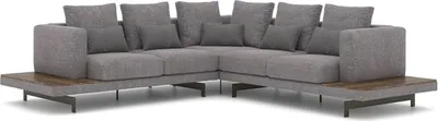 Produktbild von Wohnzimmer Grau Textil Sofa Couch L-Form Designer Luxus Polstersofa