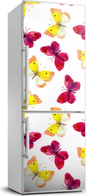 Imagen del producto de Decoración para nevera Tulup - 70x190 cm - Adhesivo para nevera - Mariposas de colores