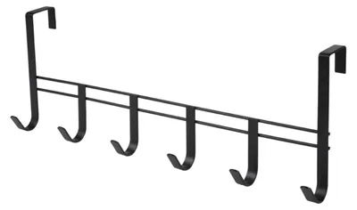Produktbild von Metall-Türgarderobe schwarz Türhaken Kleiderhaken Garderobenhaken Hakenleiste