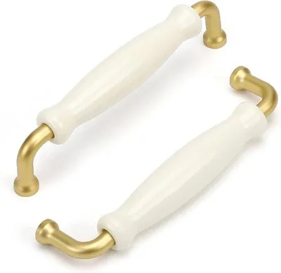 Produktbild von 2er Satz Keramik-Handgriffe - Ladegreifen - Küchenkasten - Schuhschrank Einlass Ladegreifen - Zinklegierung moderne Goldfarbe Home-Organisationskast Schuhschrankgriffe