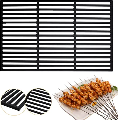 Obrázek produktu pro Jiubiaz Plynový grilovací rošt 42x28cm Litinový stolní rošt Krbový rošt BBQ Litinový grilovací rošt Grilovací rošt