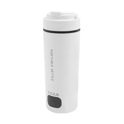 Produktbild von 450ml Wasserkocher Klein, Elektrischer Reise-Wasserkocher, 304 Edelstahl-Teekessel, Weiß